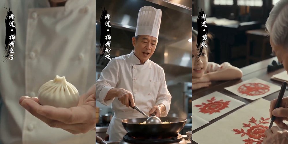 AI+ 文旅 · 非遗三联（扬州包子/炒饭/剪纸）